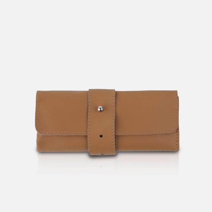 Folk Creations Watch Accessories Tan 4-Slots Watch Roll-Up Travel Case 4-slot-watch-roll-up-travel-case-tan free shipping india-cash on delivery