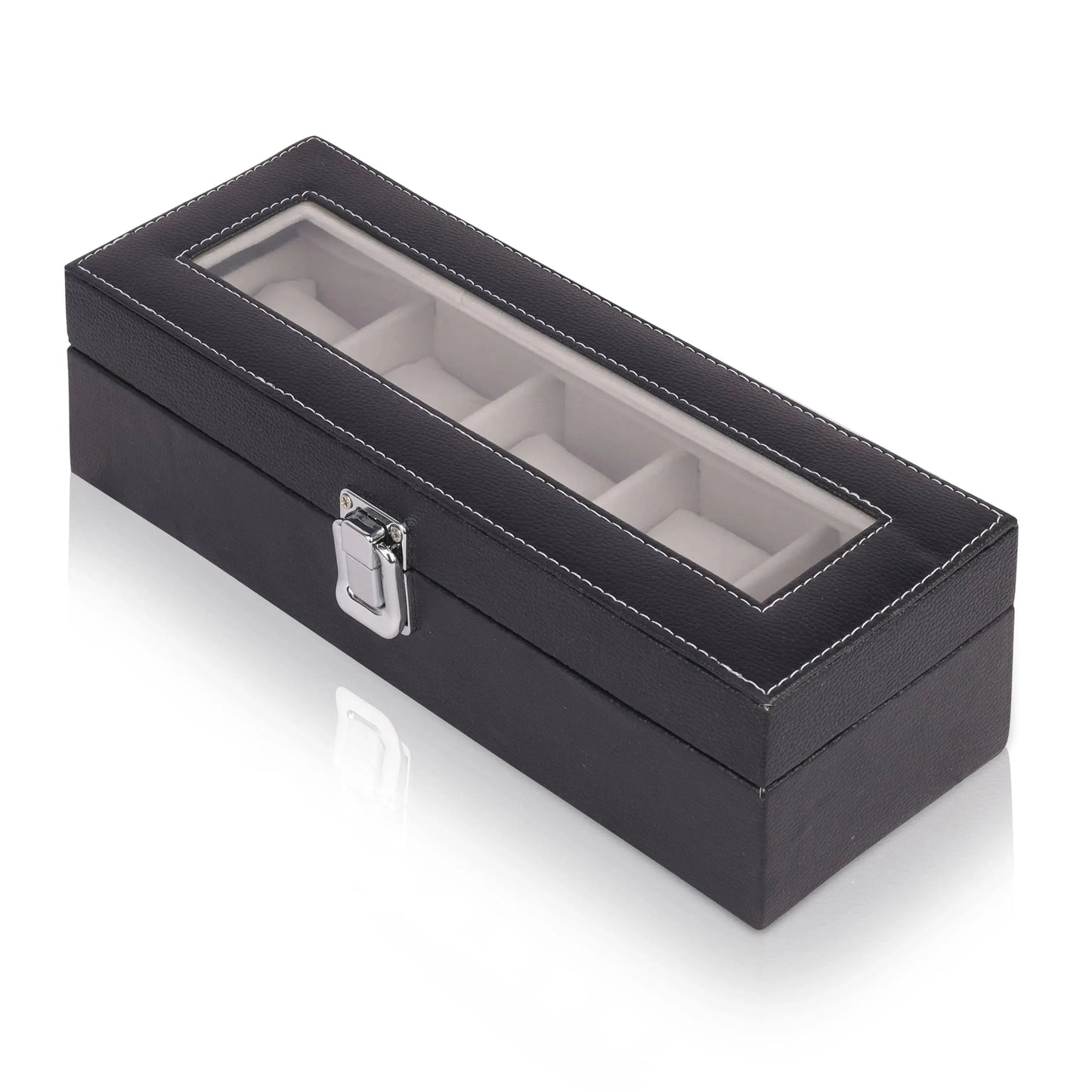 Folk Creations Watch Accessories 5 Slots / Black Customized Name Watch Box | Watch Organizer customize-5-slots-black free shipping india-cash on delivery
