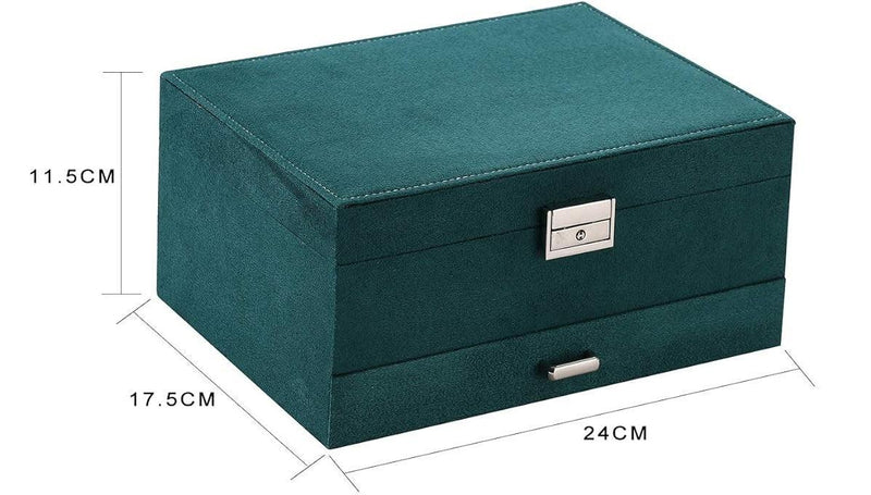 Folk Creations 3-Layer Jewelry Organizer Storage Box with Lock 3layer-jewellery-box-green-1