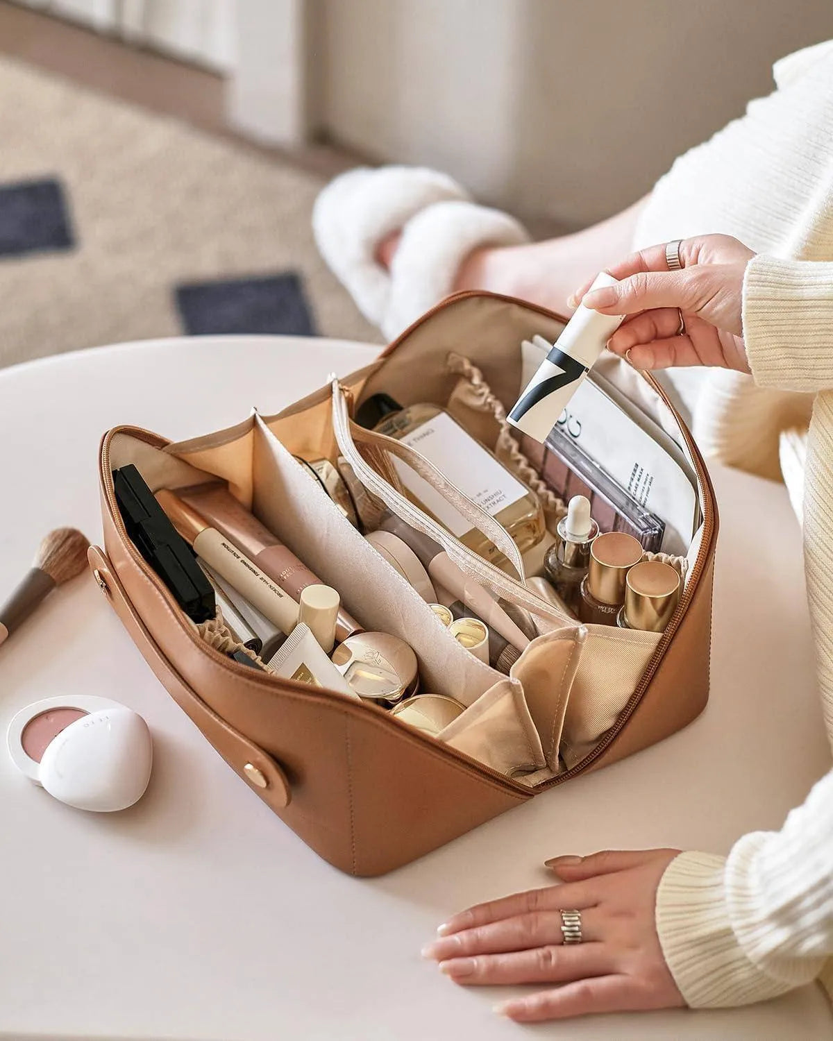 Folk Creations Travel Makeup Bag | Makeup Organizer Pouch travel-makeup-pouch free shipping india-cash on delivery
