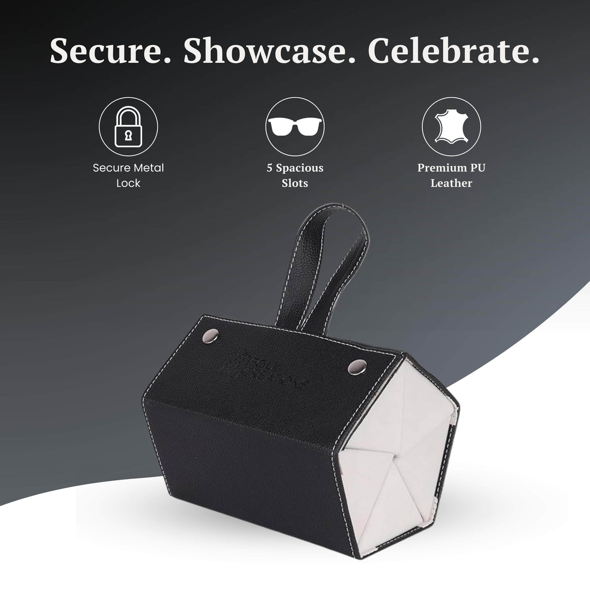 Folk Creations Sunglasses Organizer 5 Slot Multipurpose Sunglasses Organizer Case With Mirror sunglasses-organizer-5-slots free shipping india-cash on delivery