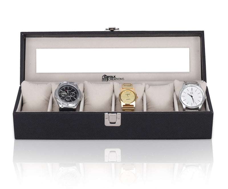 Folk Creations Watch Accessories 6 Slots - Stylish Watch Organizer Box free shipping india-cash on delivery