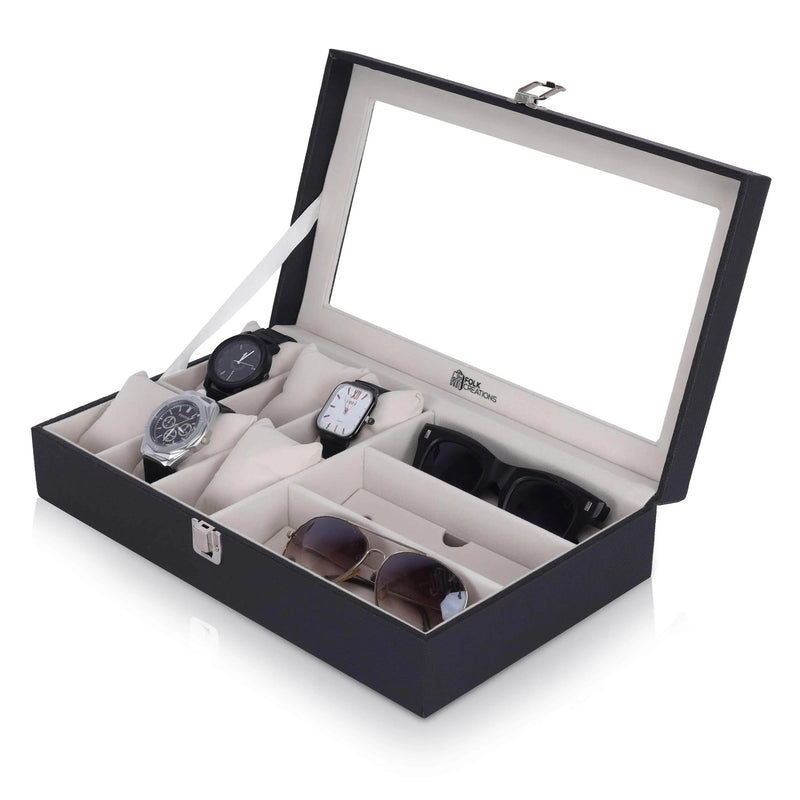 Folk Creations Watch Accessories 6-Watches & 3-Sunglasses Box: Organize in Style! 6&3-watch-sunglass-organizer free shipping india-cash on delivery