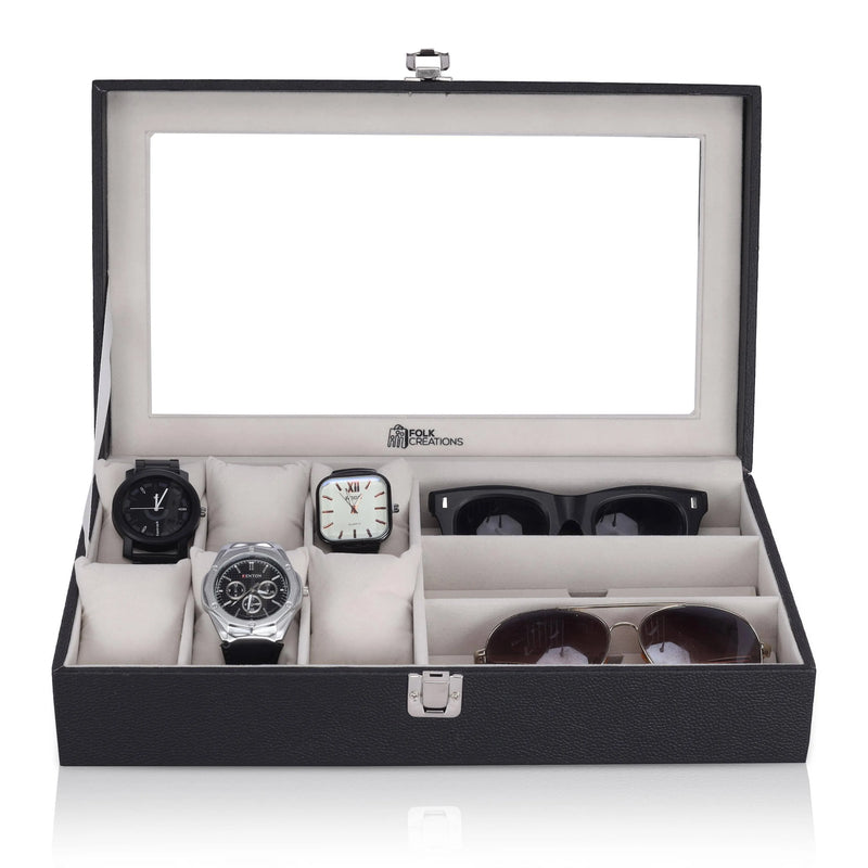 Folk Creations Watch Accessories 6-Watches & 3-Sunglasses Box: Organize in Style! 6&3-watch-sunglass-organizer free shipping india-cash on delivery