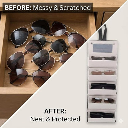 Sunglass Organizer Case with Mirror