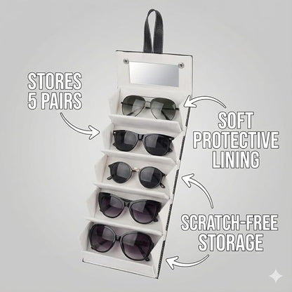 Sunglass Organizer Case with Mirror