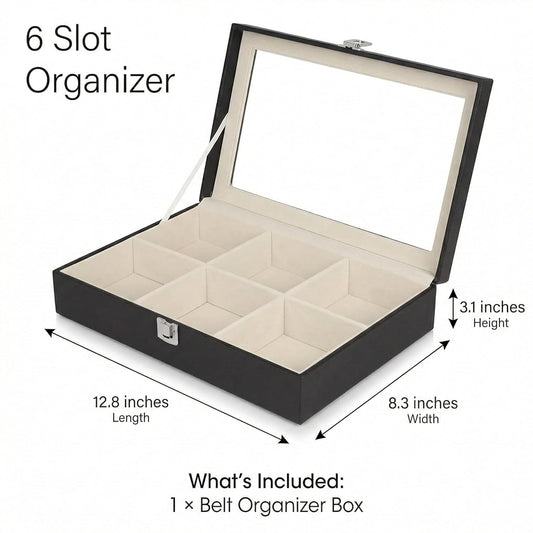 Limited Edition 6-Slot Belt Organizer Box