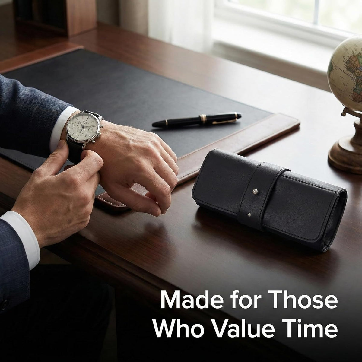 4-Slot Travel Watch Roll | Premium Watch Case for Travel | Scratch-Free Protection