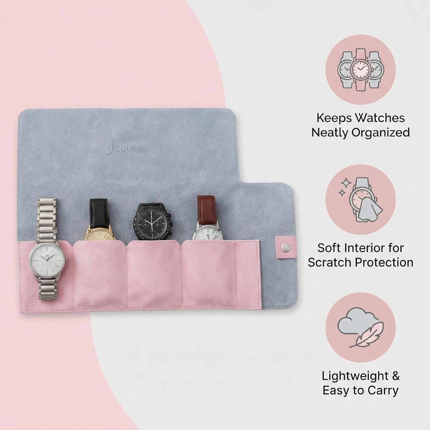 4-Slots Travel Watch Roll-Up