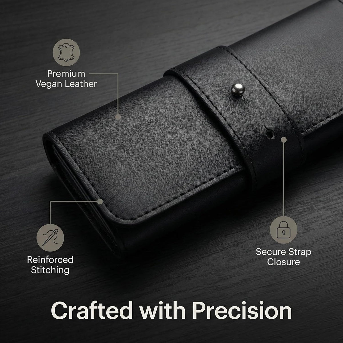 4-Slot Travel Watch Roll | Premium Watch Case for Travel | Scratch-Free Protection
