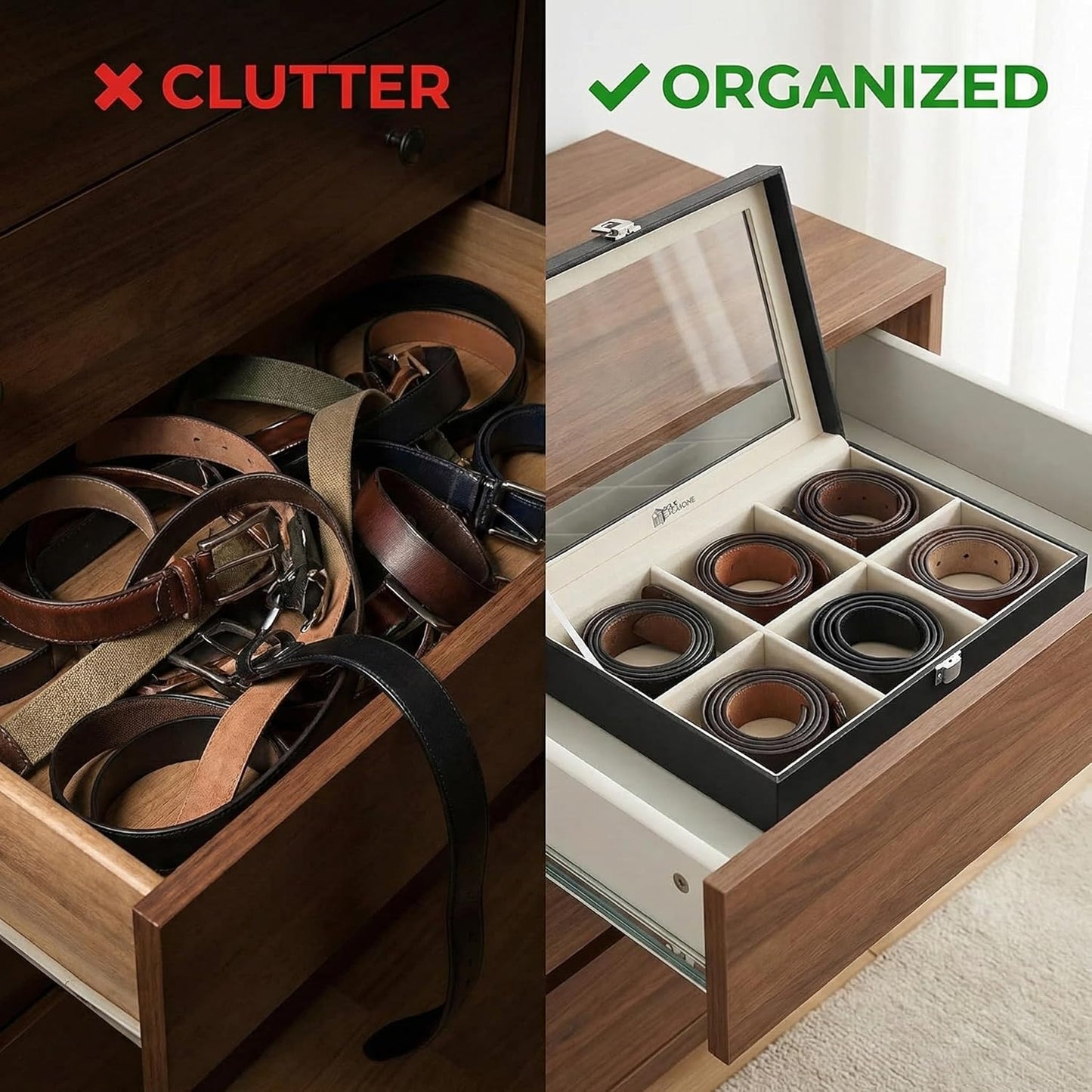 Limited Edition 6-Slot Belt Organizer Box