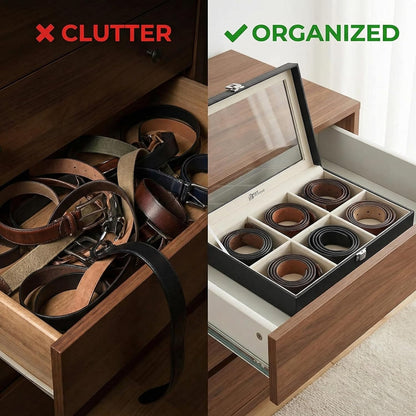 Limited Edition 6-Slot Belt Organizer Box
