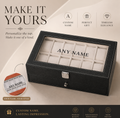 Customize Name - 12 Slots Watch Box with additional Drawer