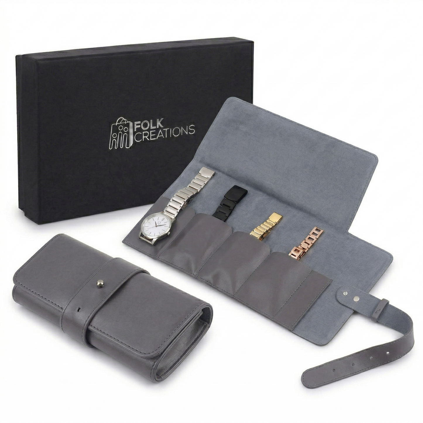 4-Slots Travel Watch Roll