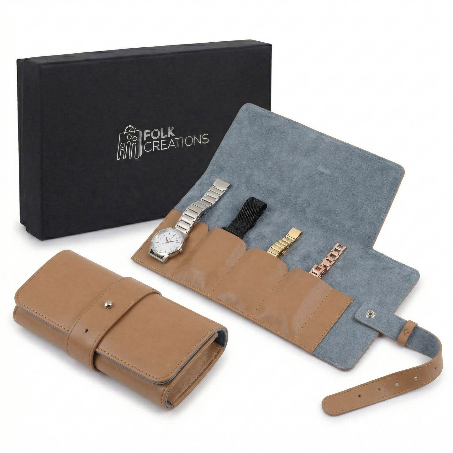 4-Slots Travel Watch Roll