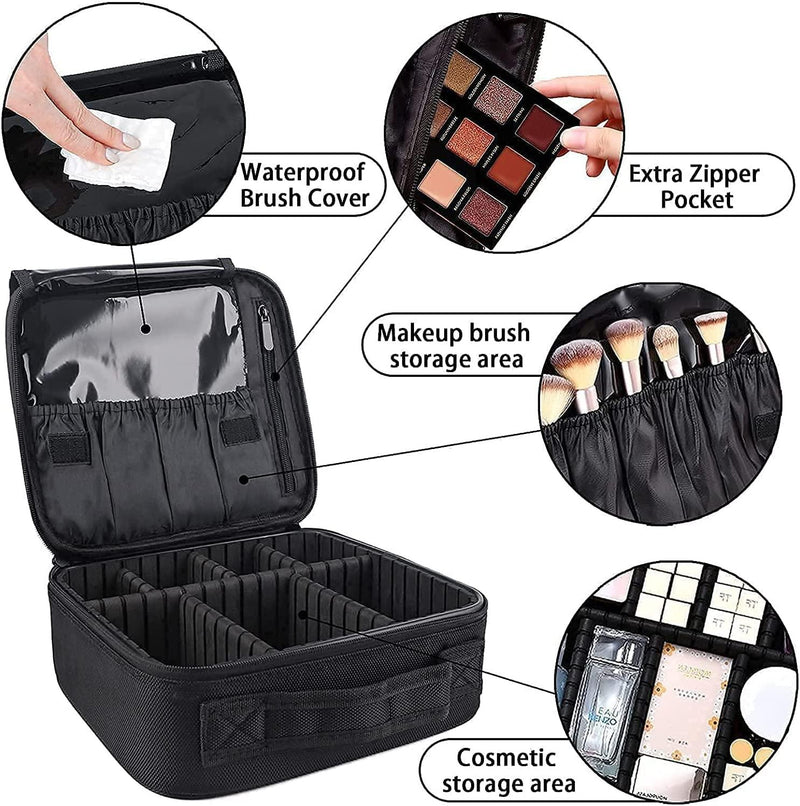 Folk Creations makeup bag Travel Makeup Organizer Bag makeup-organizer-black