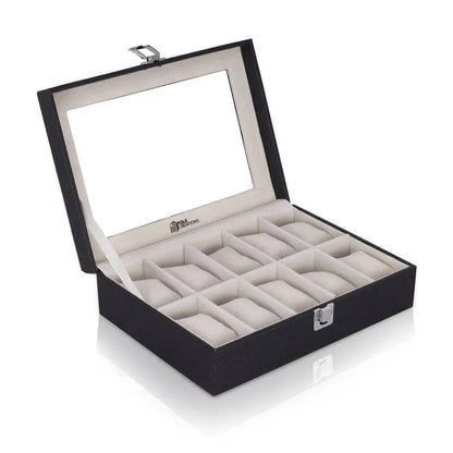 Folk Creations Watch Accessories 10 Slots / Black Premium Watch Box Organizer – Luxury Storage for Watch Collections watch-organizer-10-slots-black free shipping india-cash on delivery