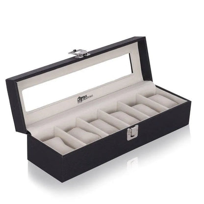 Folk Creations Watch Accessories 6 Slots / Black Premium Watch Box Organizer – Luxury Storage for Watch Collections watch-organizer-6-slots-black free shipping india-cash on delivery