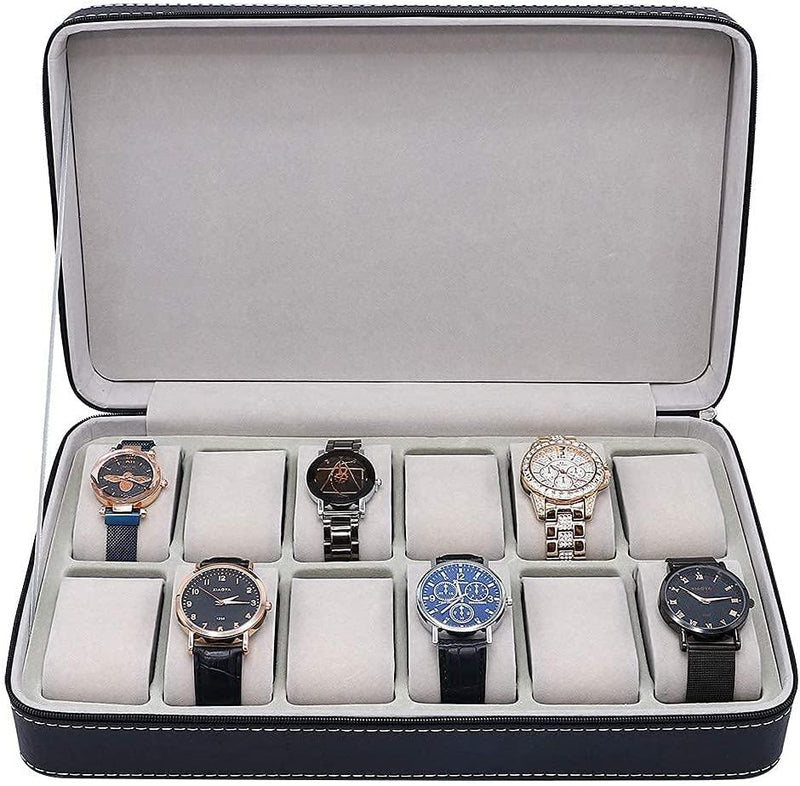 Folk Creations Watch Accessories Stylish Watch Organizer Box | Zipper Case free shipping india-cash on delivery